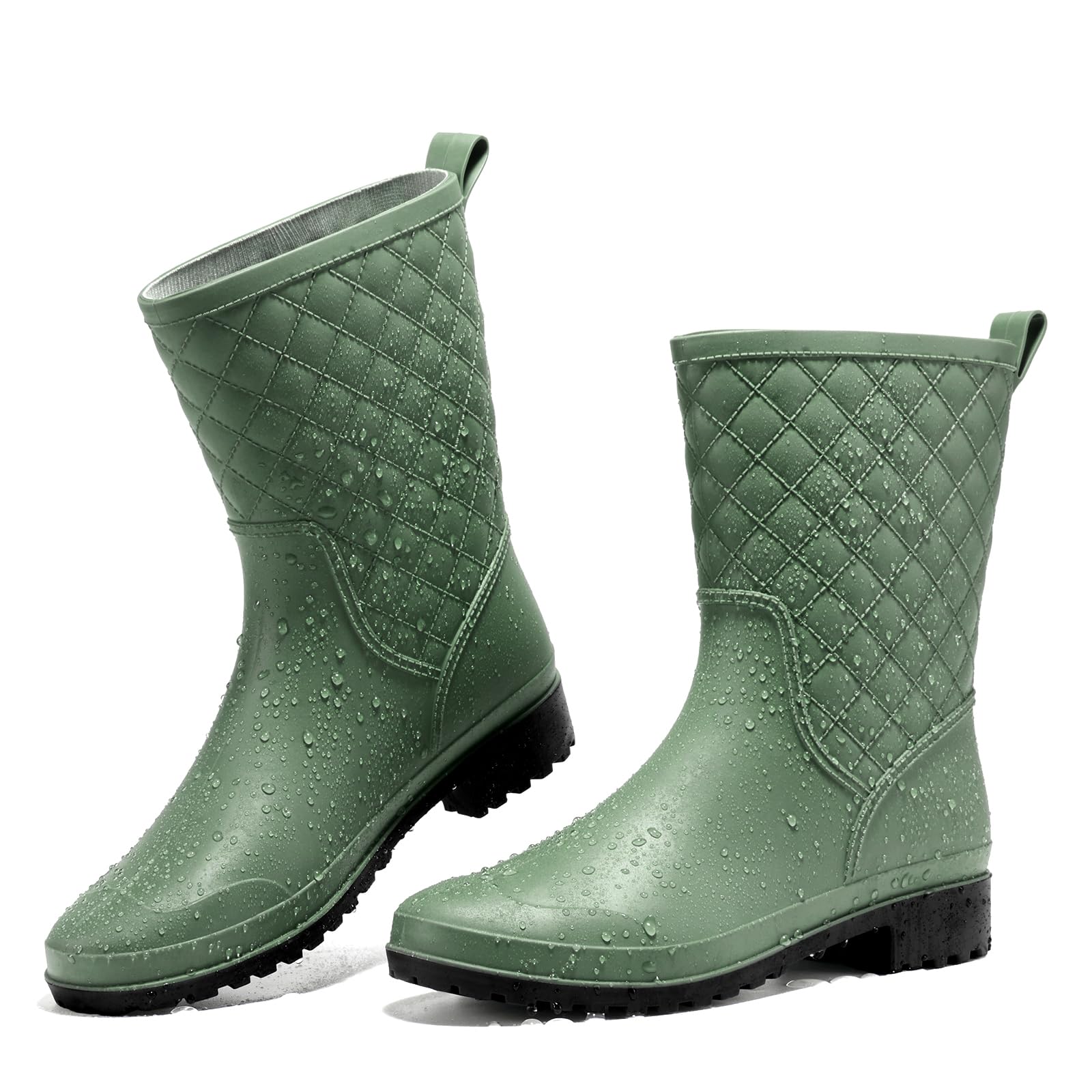 HISEA Women Rain Boots Mid Calf