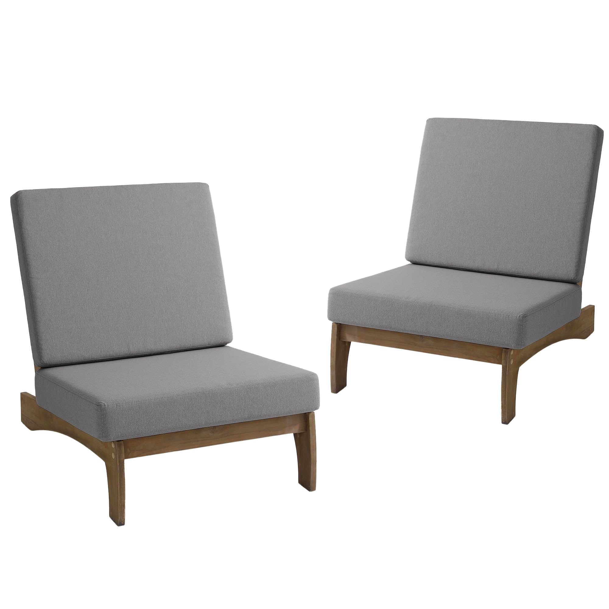 Pia Ricoo Patio Chairs Set of 2, Teak Wood Patio Outdoor Furniture Set