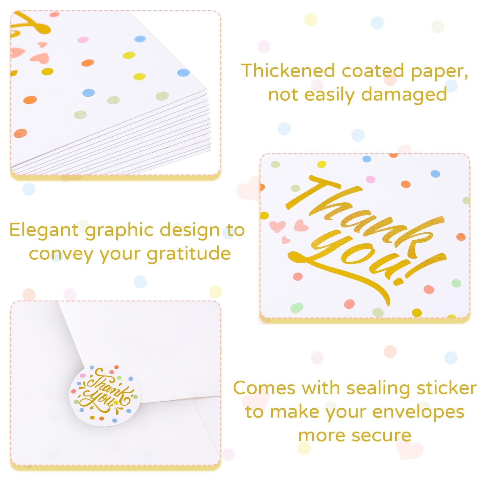Xialvyu Thank You Cards with Envelopes and Stickers - Image 3
