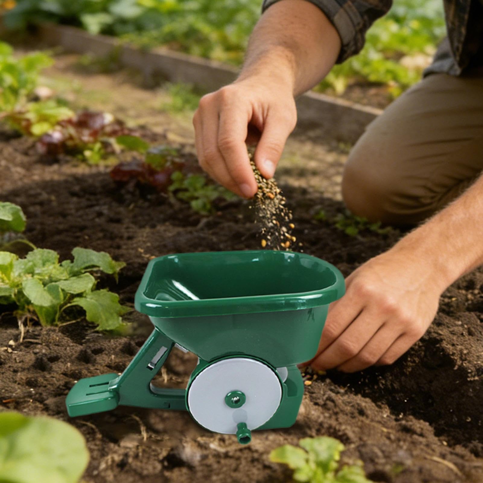 Spandiconcime a Mano Irroratore Giardino Manuale 3 Litri | Spruzzatore Di Sale Invernale Seminatrice A Mano Per Giardino per Semina Manutenzione Disgelo Concimazione Giardino Prato