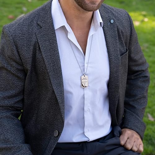 Miniatura 4 de Divoti Deep Custom Laser Engraved Stainless Steel Medical Alert Necklace for Men, PVD GoldStainless Classic Tag Medical ID Necklace, Medical Dog Tag