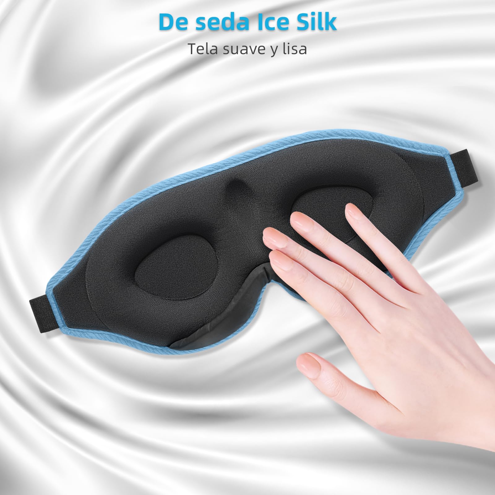 Antifaz para Dormir Innovador para Hombres y Mujeres, Máscara con Diseño que Bloquea la luz y la Claridad al 99.99%, para Dormir, Tomar una Siesta, Meditar, Descansar bien y Viajar（Azul） — view 5