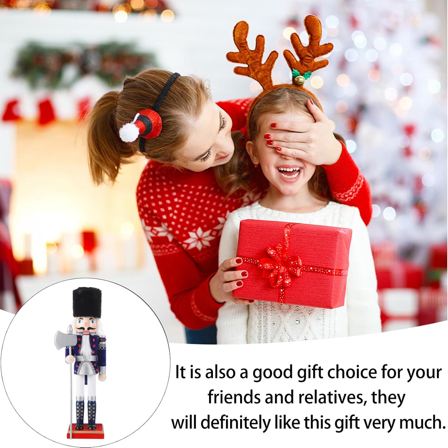 1pc Puppet Ornaments Nutcracker Figure Home Decor Nutcracker Puppet Walnut Soldier Doll Ornament Wooden Soldier Figure Wooden Doll Toy