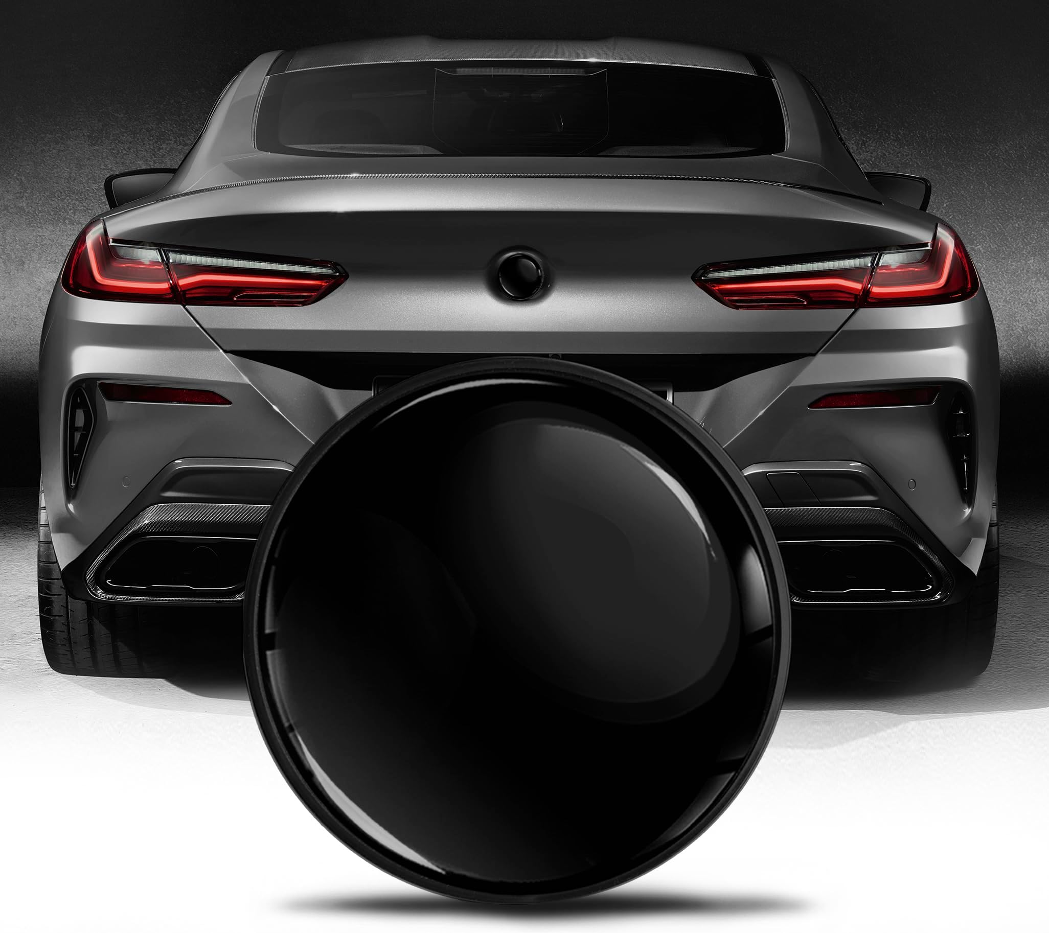 Rear Trunk Tuning Badge 74mm Compatible with BMW Emblem Bonnet Boot 51148219237 Black EZ 28