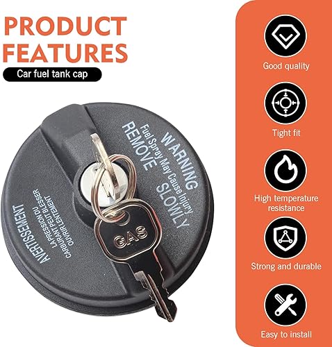 Miniatura 4 de Tapa del depósito de combustible con bloqueo, tapa de depósito de combustible antirrobo sellada de plástico ABS, OEM #05278655AB 5278655ab, piezas