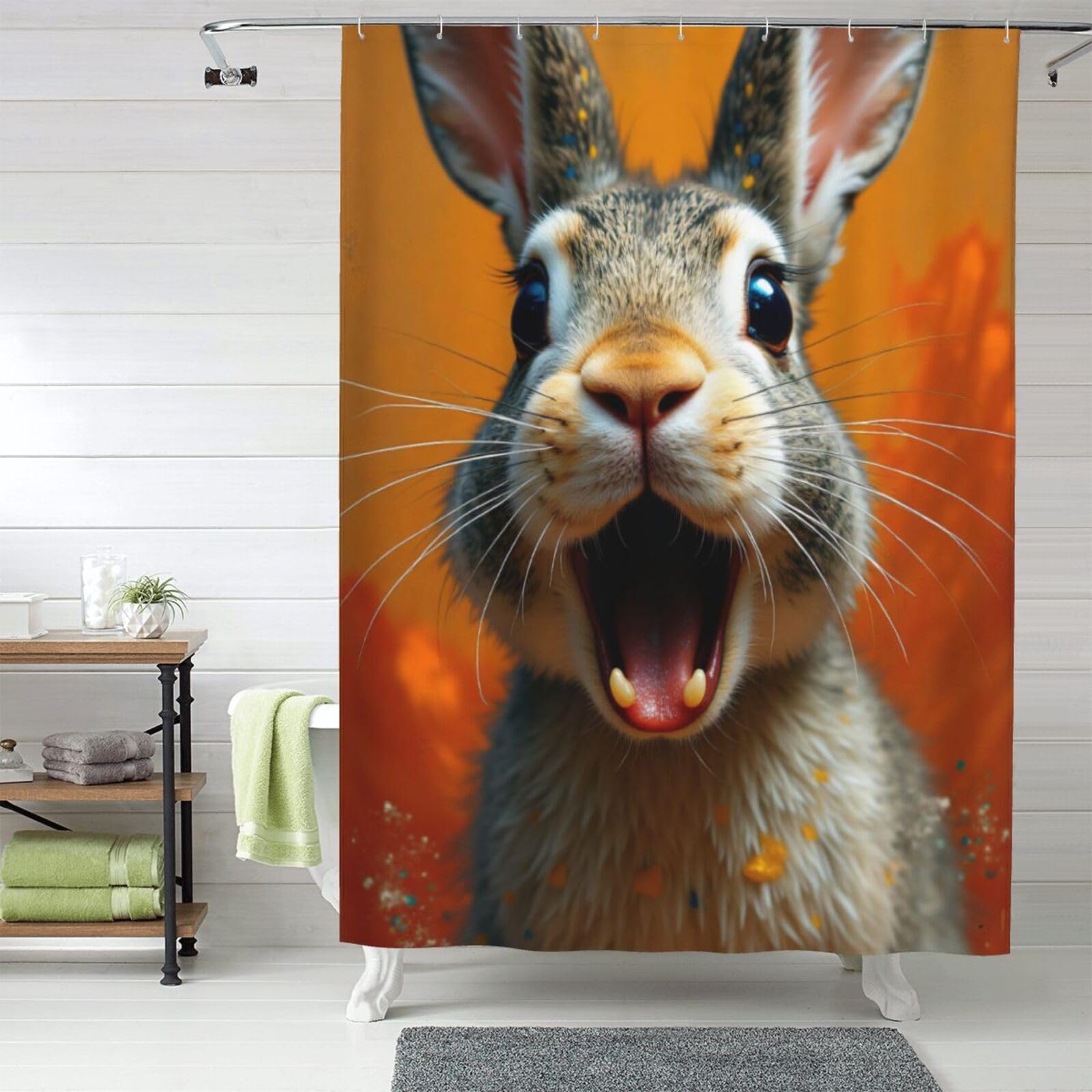 Rideau de douche lapin n°98 pour créer une salle de bain ludique
