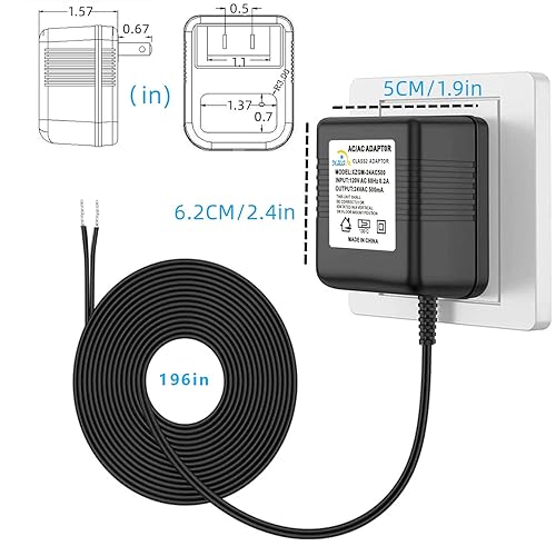 Miniatura 5 de Adaptador transformador de timbre de 24 V para timbre de video Ring compatible con termostatos de timbre de video Nest Honeywell Ecobee Sensis (16.4