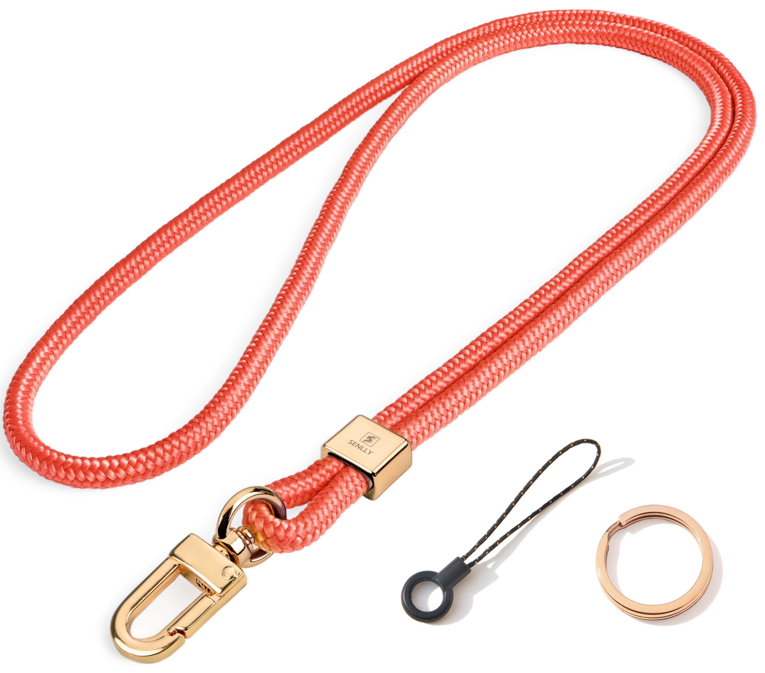 Senlly Unisex 106 Coral Neck Lanyard Strap For Keys, Original Minimalist Design Keychain And Id Badge Holder