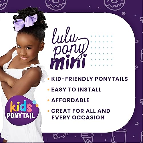 Miniatura 6 de Sensationnel Lulupony Mini - Lollipop cola de caballo con cordón para niños sintético pony up do peluca pieza (1B negro apagado)
