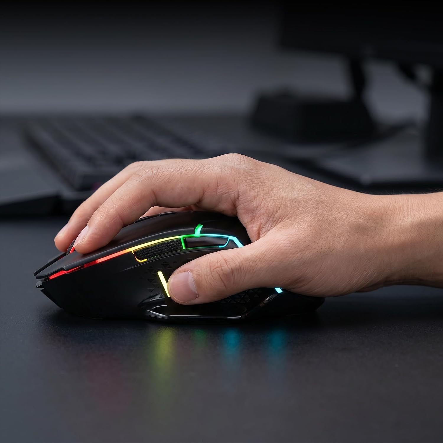 Redragon M690 MAX Wireless Gaming Mouse, Tri-Mode RGB Mice w/ 7 Macro Buttons, 12800 DPI, 400mAh Rechargeable Mouse for PC/Mac/Laptop