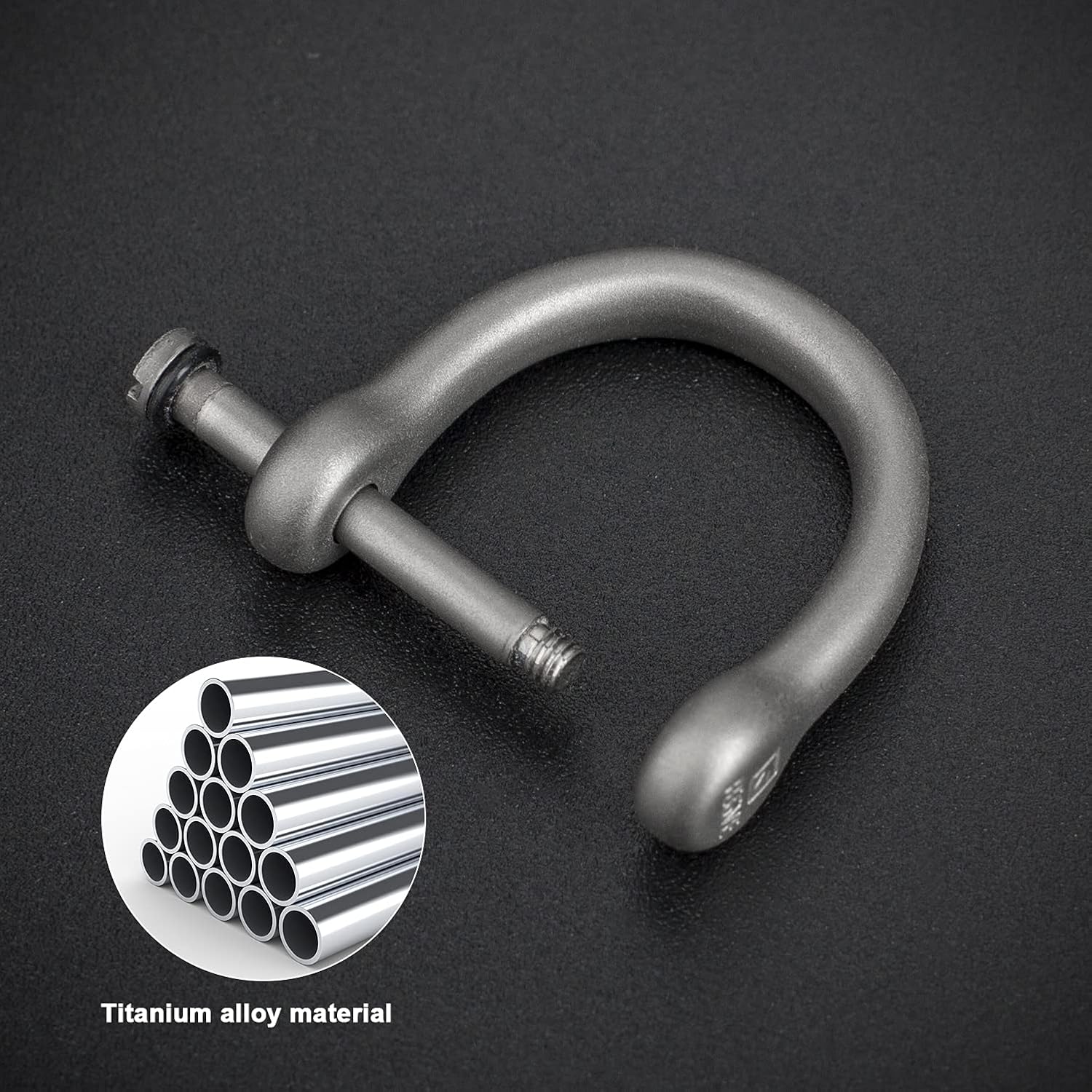 TISUR Titanium D-Rings with Screw Shackle, U Shape Key Chains Rings, Car Keys Tools, DIY Leather Craft Purse/Wallet Buckle 1 pcs (Matte, Small) - Image 3
