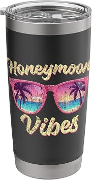 Beach Matching Couples Trip Vacation Honeymoon Vibes Stainless Steel Insulated Tumbler