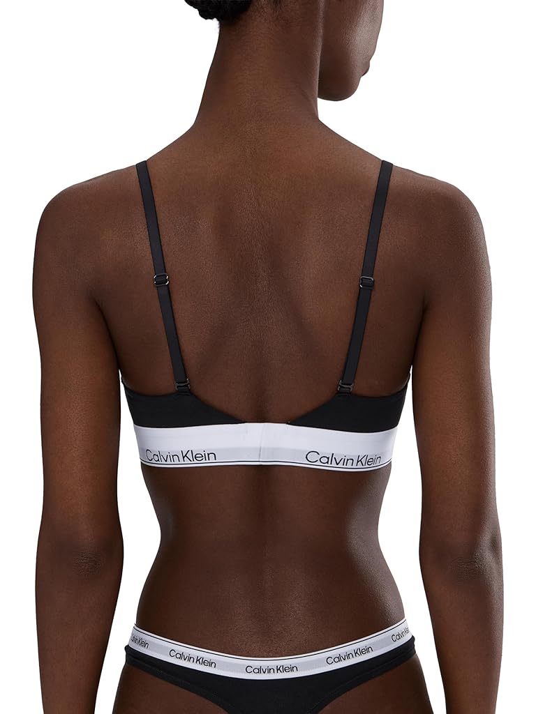 Black Calvin Klein Icon Cotton Modal Lightly Lined Triangle Bralette