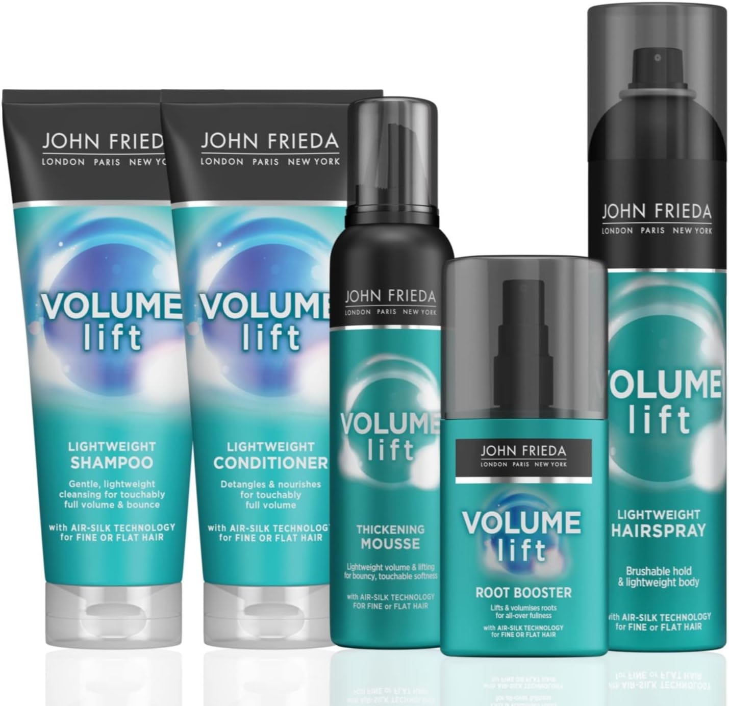 Volume 70’s Blow Out Bundle Volumising Lightweight Shampoo, Conditioner, Root Booster, Mousse & Hairspray for Fine Hair for a Bouncy, Volumised, Touchably Full Look