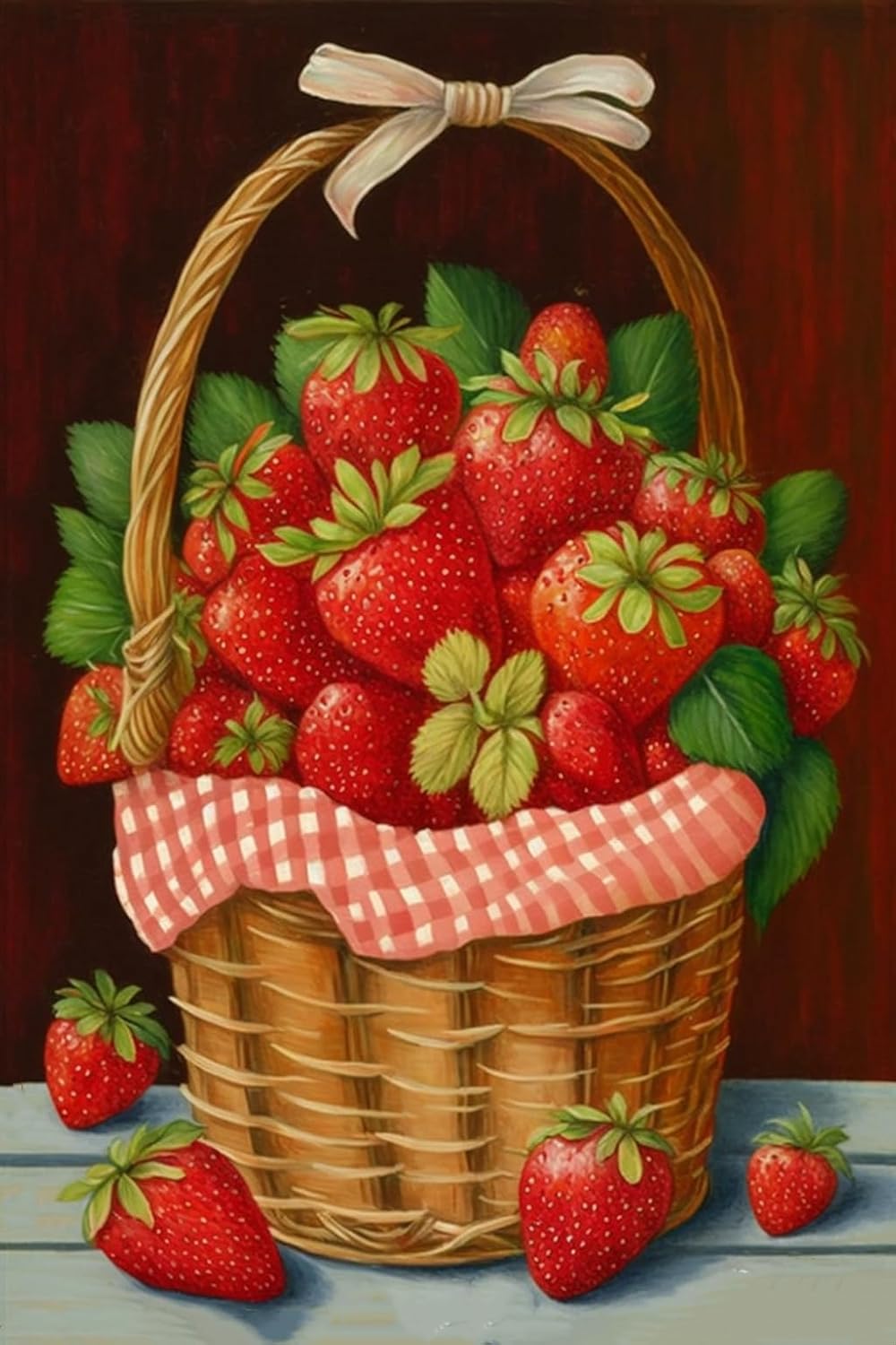 Jigsaw Puzzles,1000 Pieces Adult Jigsaw Puzzles - to Bring Families Closer Together,Realistic Puzzles,Kitchen Decor (Strawberries in The Flower Basket)