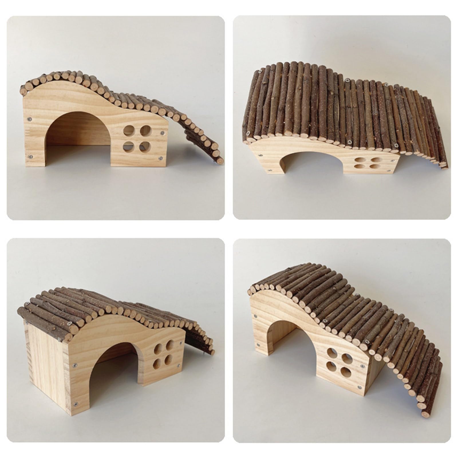 10-teiliges Habitat Set für Hamster, Kauspielzeug, Käfighaus, Spielzeug, Rattanball, bissfest, Kaninchen für Kleintiere, Meerschweinchen, Langeweile