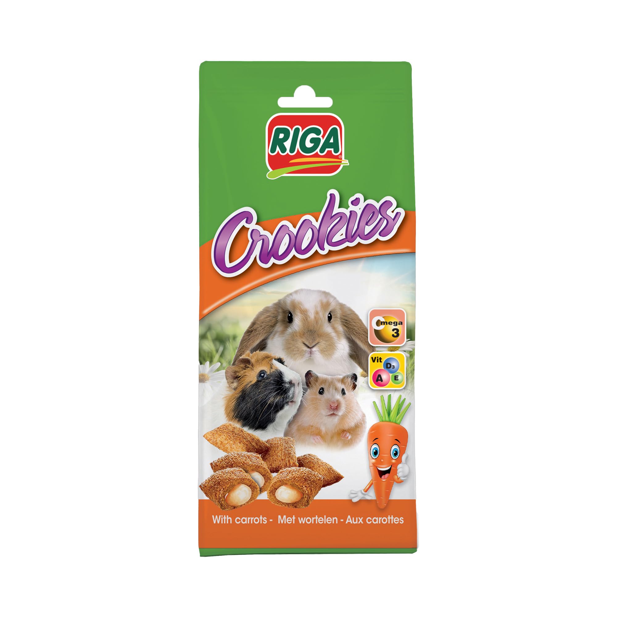 Biscuits Croustillants Riga aux Carottes pour Rongeurs - 50 g