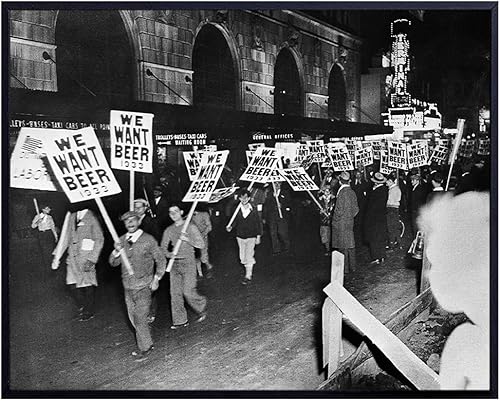 Arte de pared de cerveza vintage, fotografía de prohibición, decoración del hogar o decoración de habitación para bar o cueva de hombre, póster de