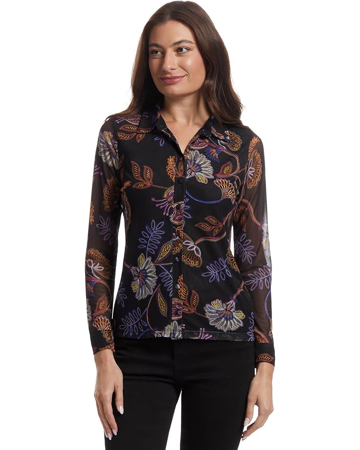 Johnny Was The Janie Favorite Smocked Sleeve Tee- Delphini - Main View