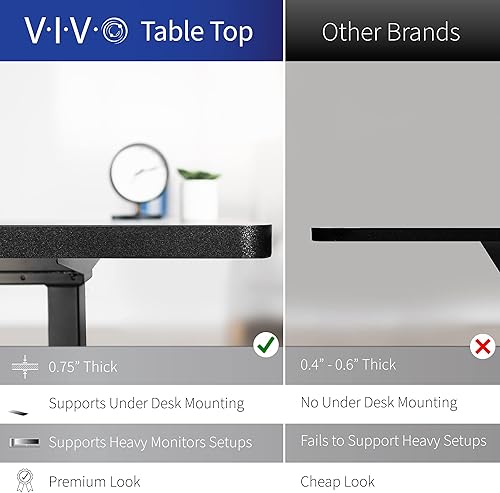 Miniatura 8 de VIVO DESK-KIT-1B1B - Escritorio eléctrico de altura ajustable de 63 x 32 pulgadas, parte superior negra, marco negro, estación de trabajo de pie con