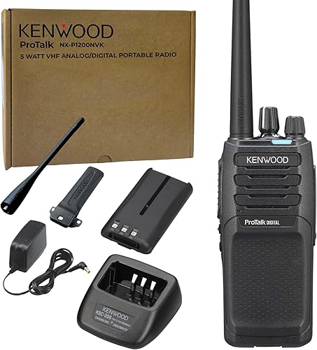 Kenwood ProTalk NX-P1200NVK Radio, Walkie Talkie portátil, VHF analógicodigital, 64 canales4 zonas, modulación digital NXDN y codificación de voz