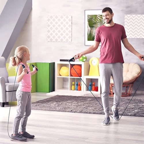 Miniatura 5 de Cuerda de saltar sin enredos de velocidad rápida, cable de salto con rodamientos de bolas para mujeres, hombres y niños, cuerda de saltar de acero