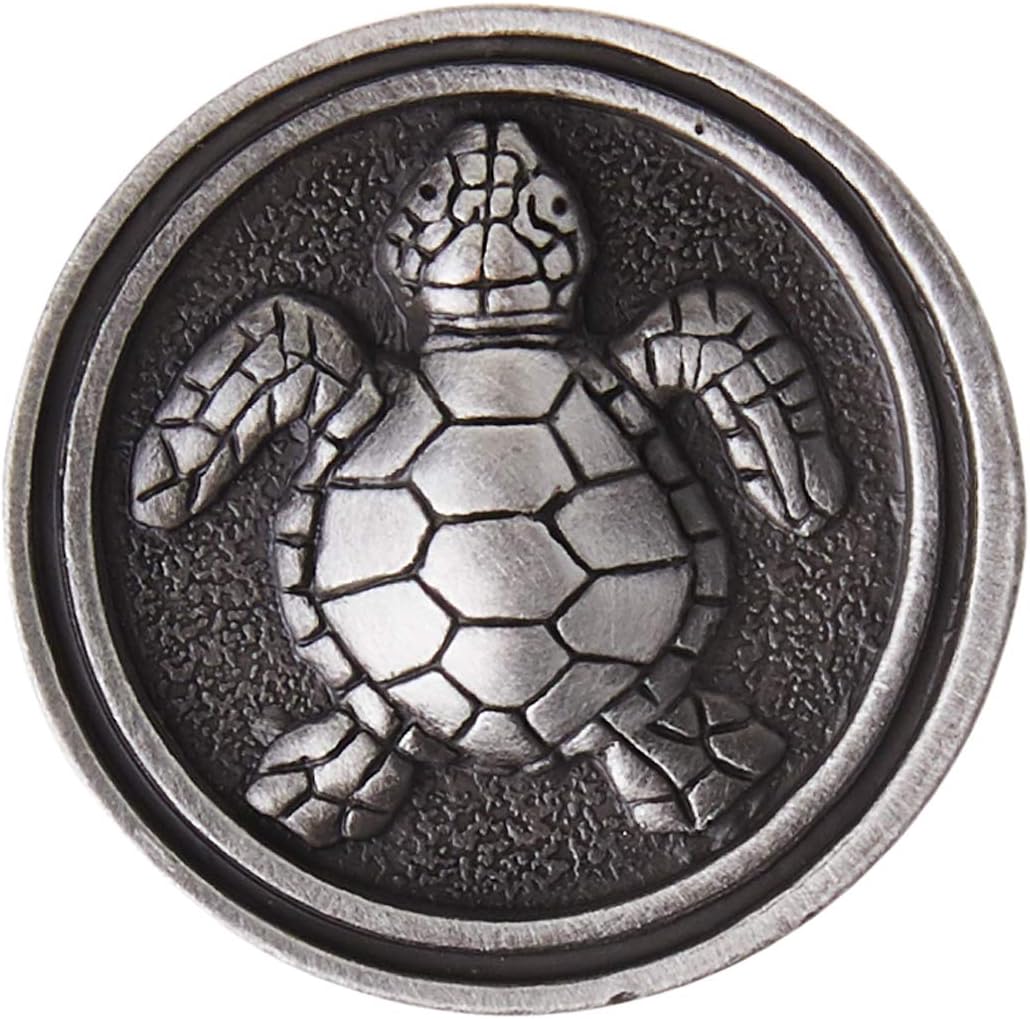 Franklin Brass Seaside Cottage Turtle Kitchen Cabinet Knobs or Drawer Knobs 35 mm, 5-Pack Brushed Satin Pewter Cabinet Hardware PBF656-BSP-C1
