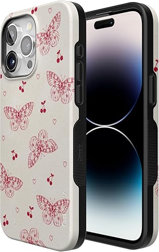 Vista 1186 de Casely Funda para iPhone 15 Pro Jardín Secreto Flores mixtas Funda atrevida Compatible con MagSafe y botón de acción Jardín Secreto Floral