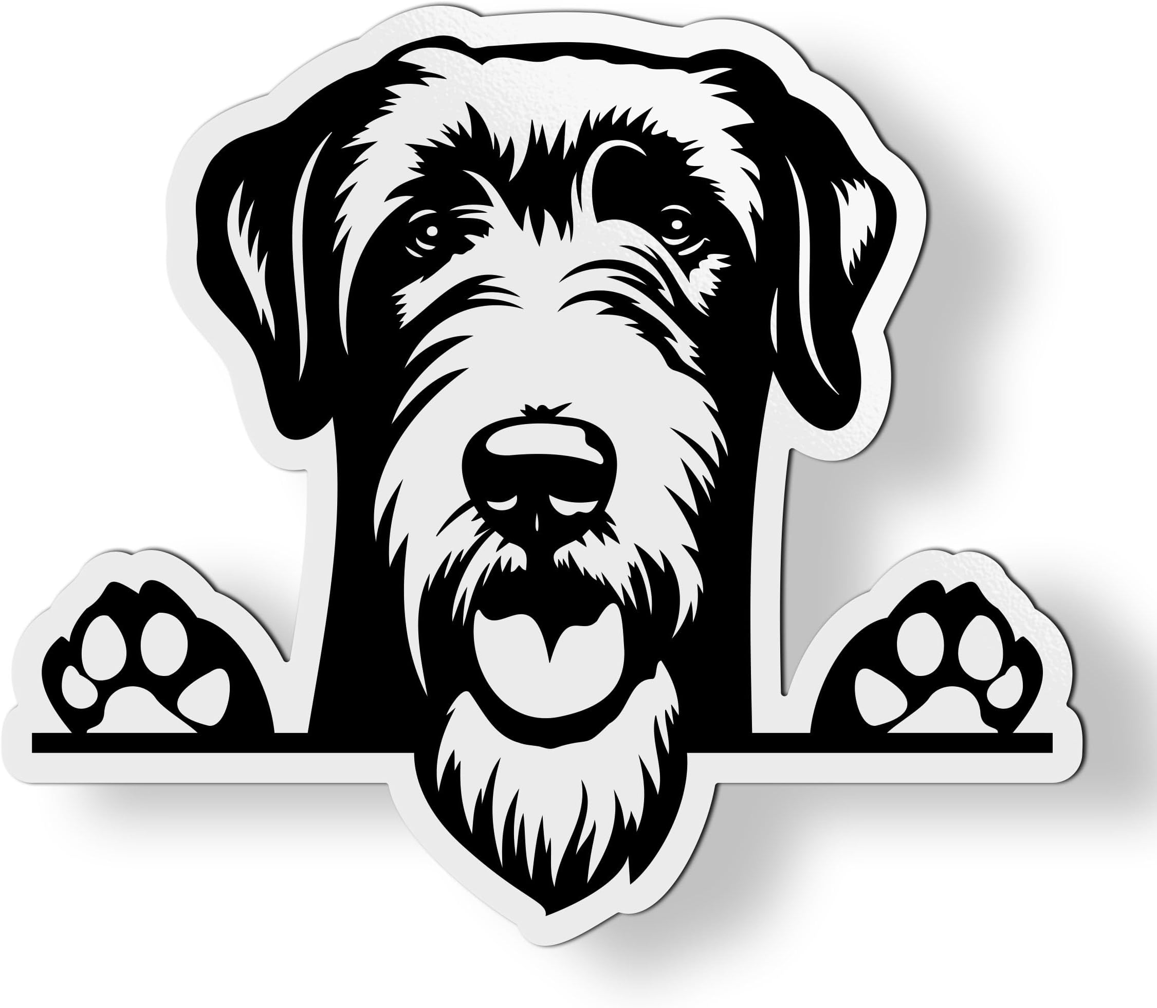 Irish Wolfhound Dog Peeking Magnet - Car Fridge Locker - 3"