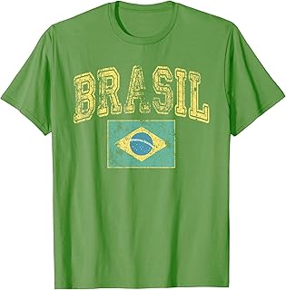 Vintage Retro Faded Brasil Brazil Flag Brazilian Pride T-Shirt