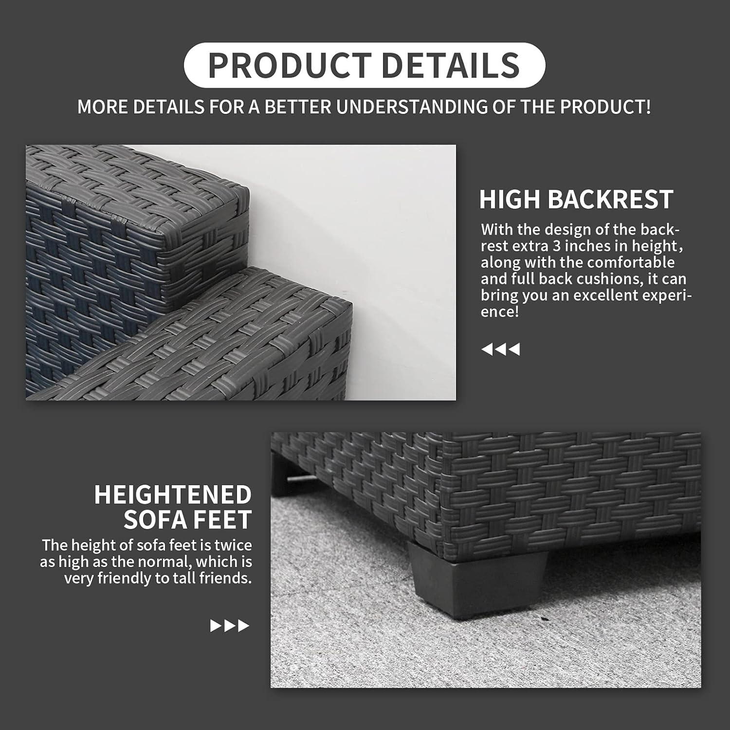 Rattaner Patio Wicker Furniture Set 6 Pieces Outdoor PE Rattan Conversation Couch Sectional Chair Sofa Set with Turquoise Cushion. : Patio, Lawn & Garden