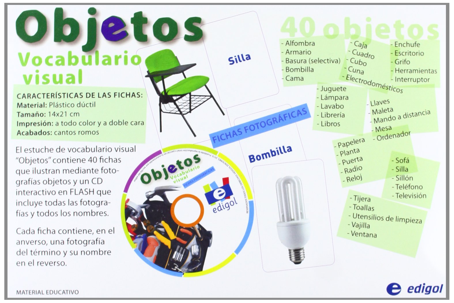 Vocabulario visual "objetos": Objetos (40 Cards + CD)