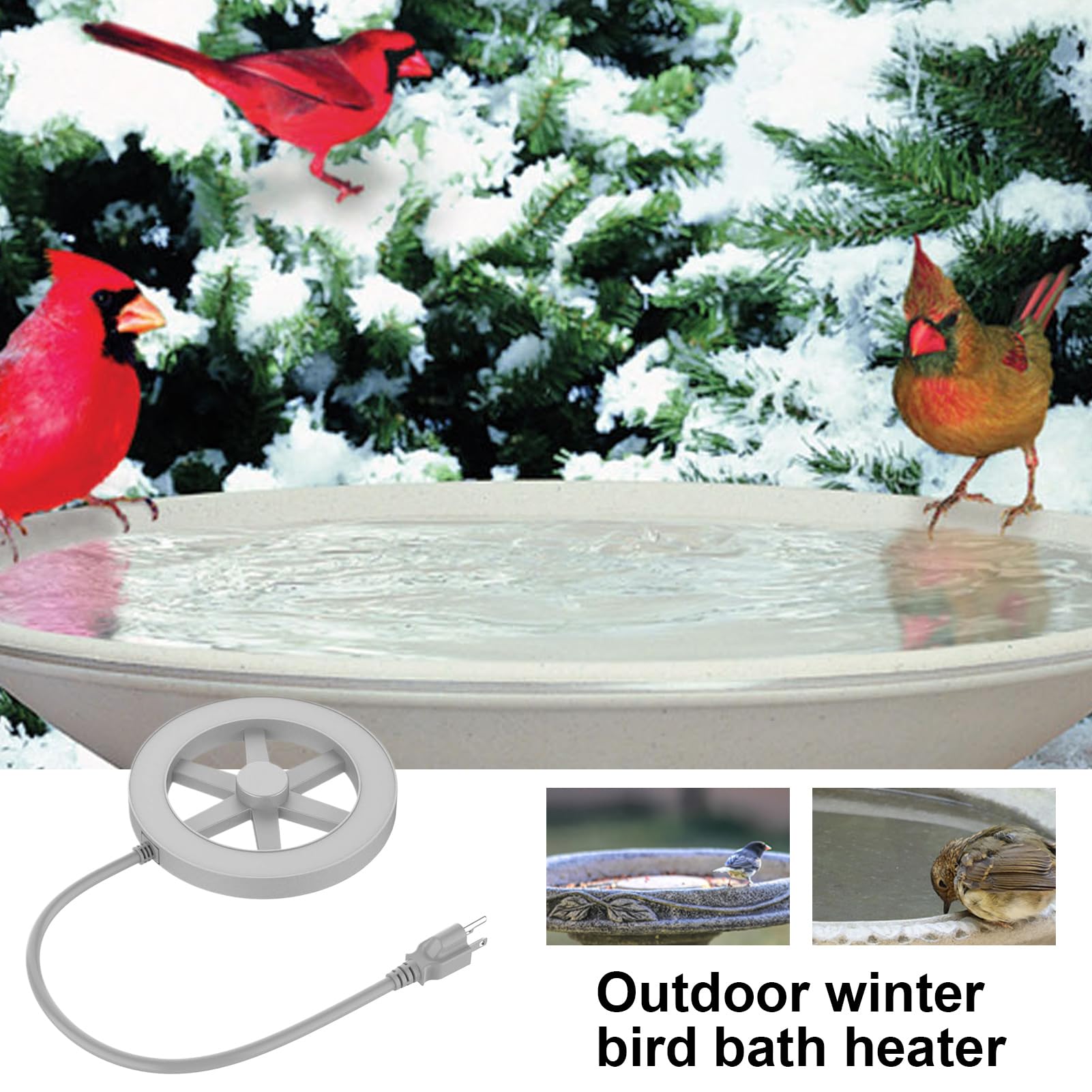 Chauffage Pour Bain D'oiseaux 70W Billing - Dégivrage Automatique 35°C, Aluminium, Pour Abreuvoirs Et Bassins