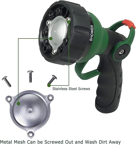 Miniatura 14 de Boquilla de manguera de jardín, boquilla de manguera de agua resistente con patrones de riego ajustables, boquillas rociadoras de alta presión