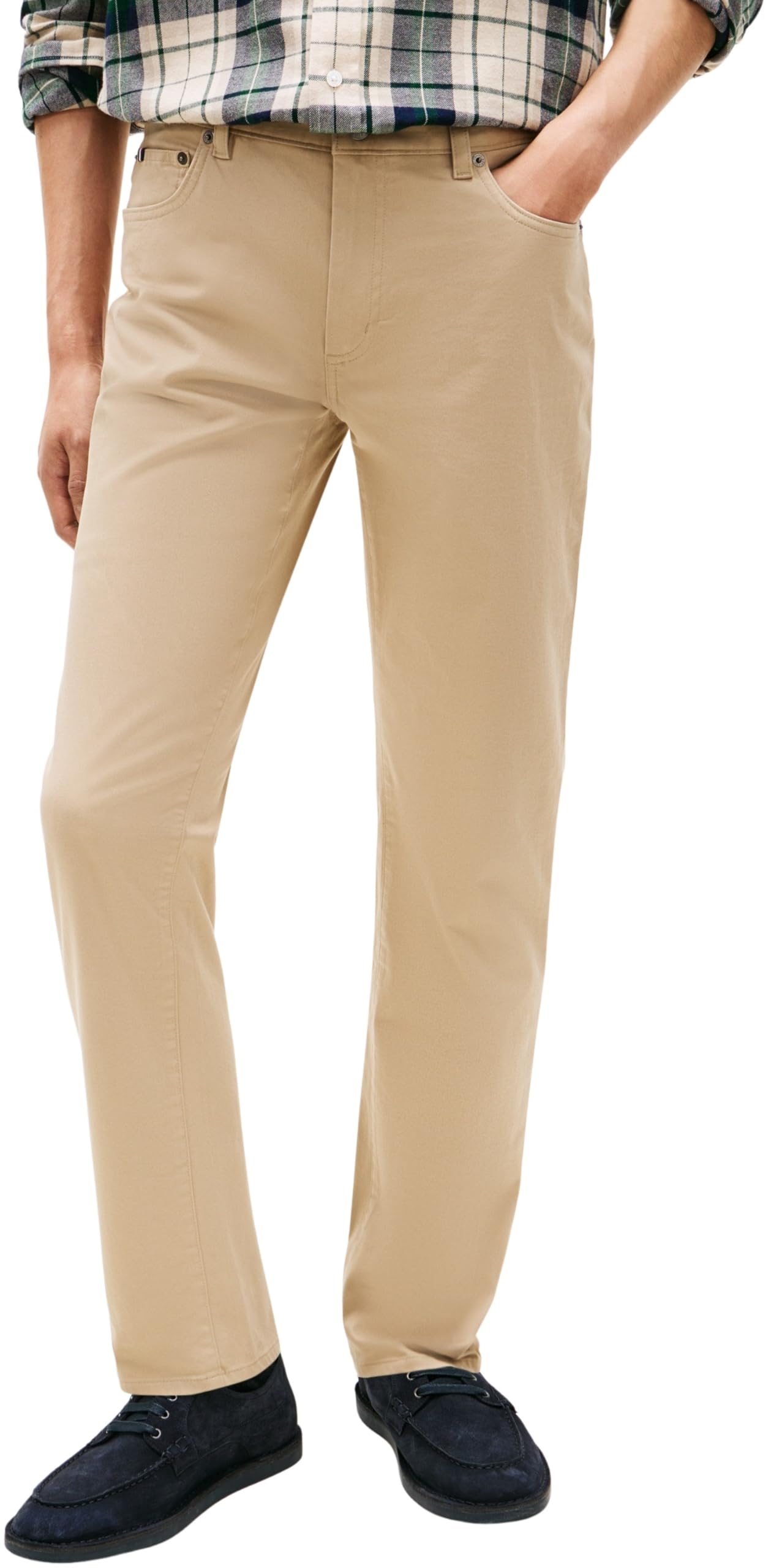 Tommy Hilfiger Men Denton 5PKT Sateen MW0MW42005 5 Pocket Pants, Beige, 36W / 32L