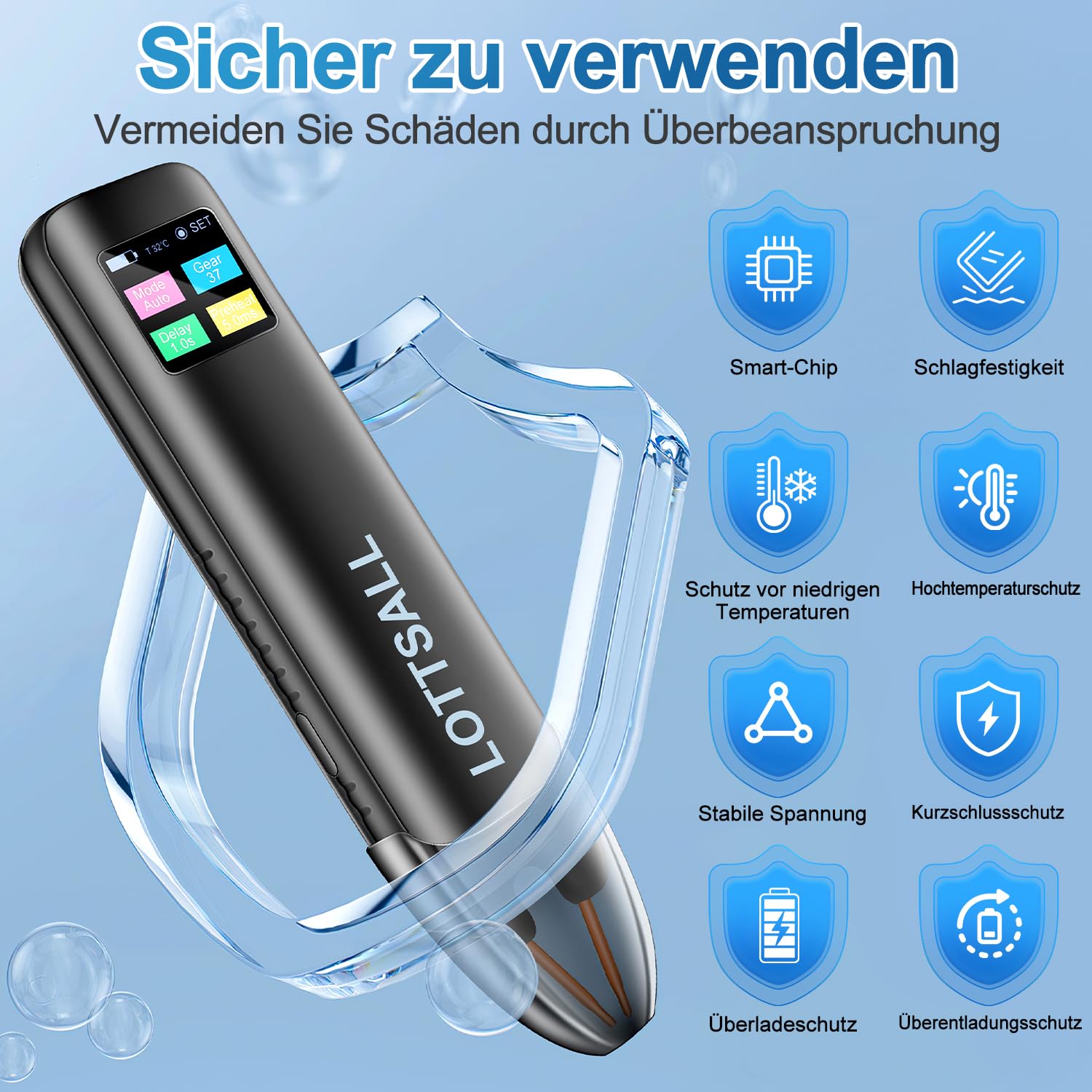 Handheld Akku Punktschweißgerät mit Automatischen und Manuellen Modi, 99 einstellbaren Geschwindigkeiten für DIY-Akkupacks, LED-Anzeige