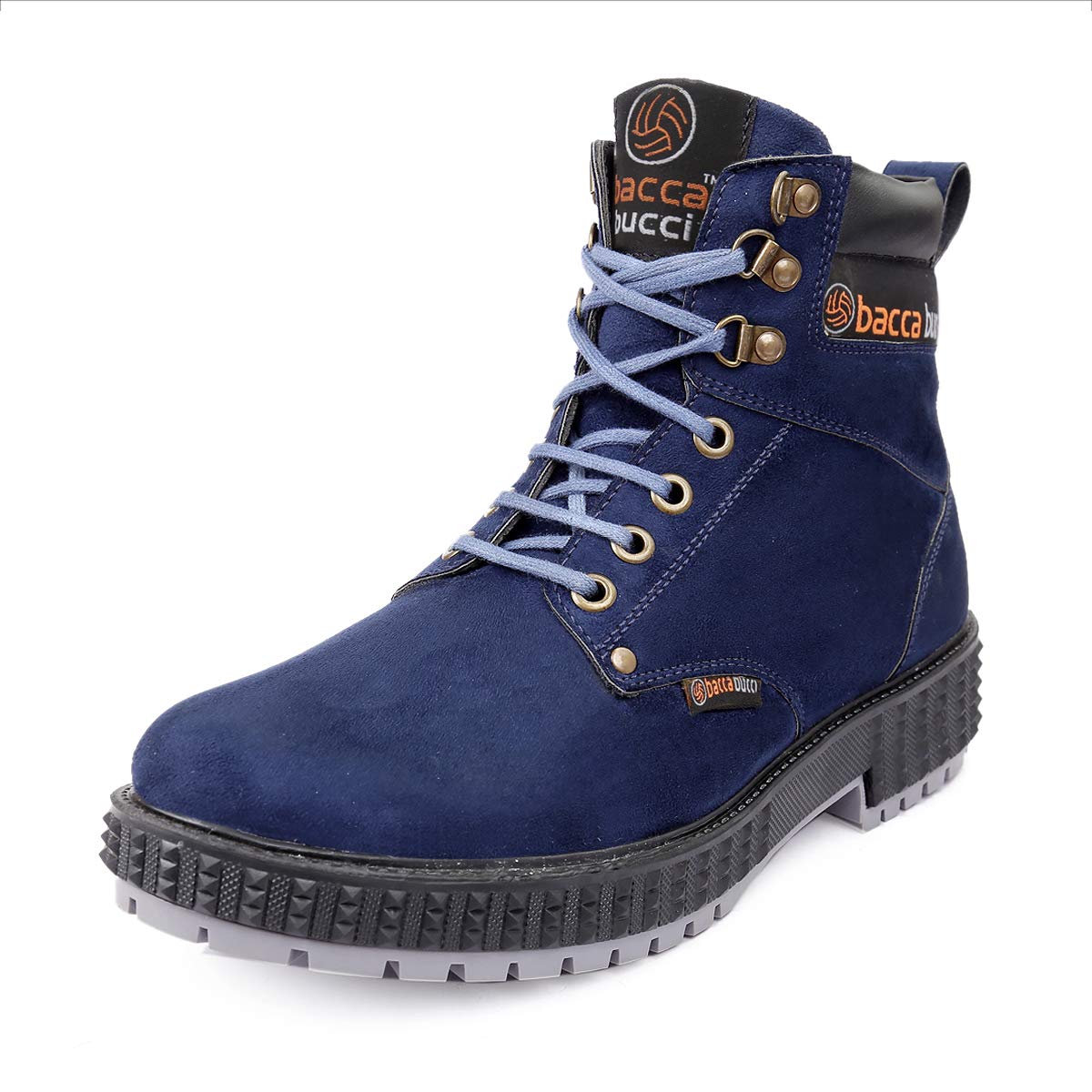 Bacca Bucci Original 4-Eye Artificial Suede Scott Moto Inspired Combat High top Ankle Boots for Men