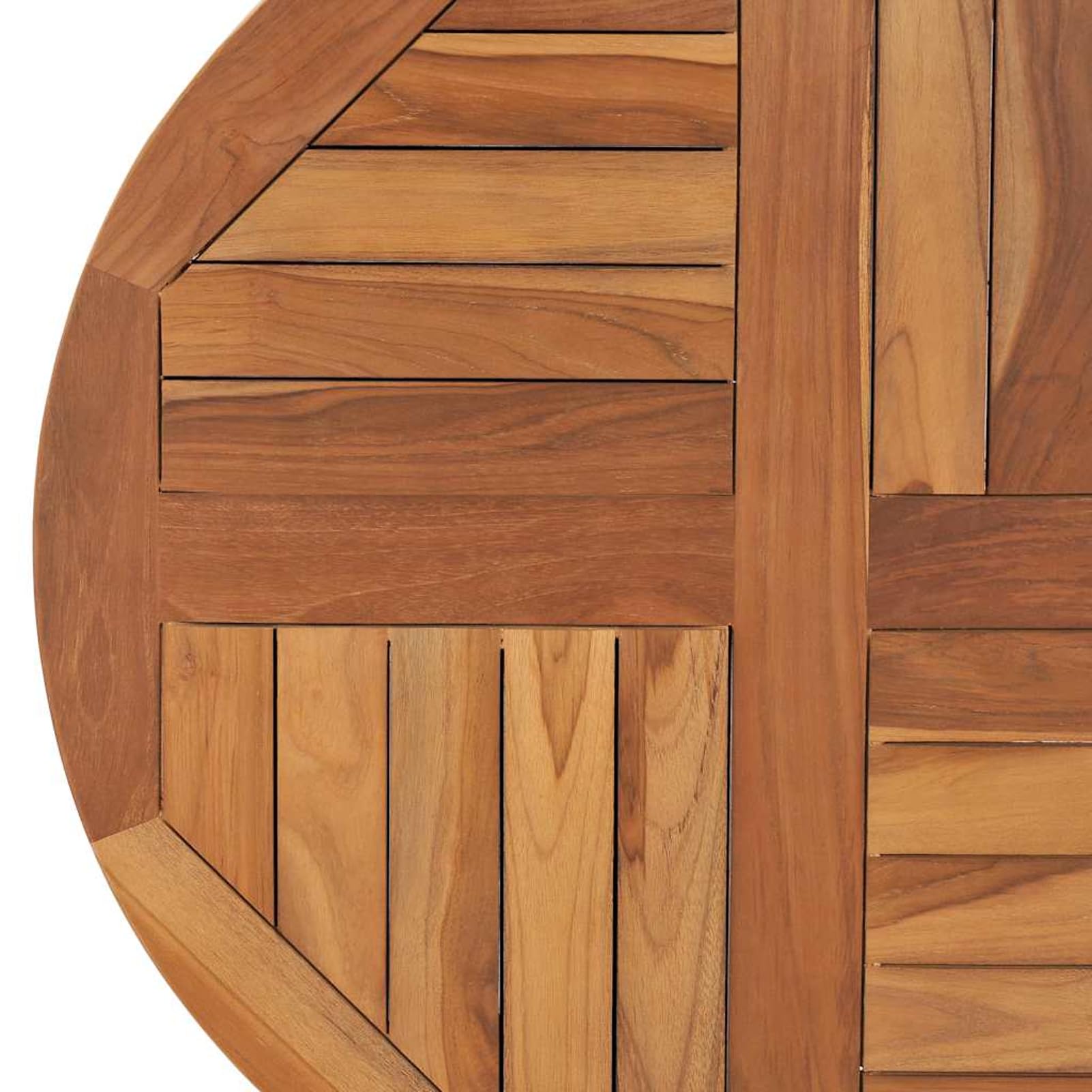 Anself Massive Teakholz-Tischplatte 70 cm Durchmesser, 2,5 cm Stärke, für Innen & Außen 48985