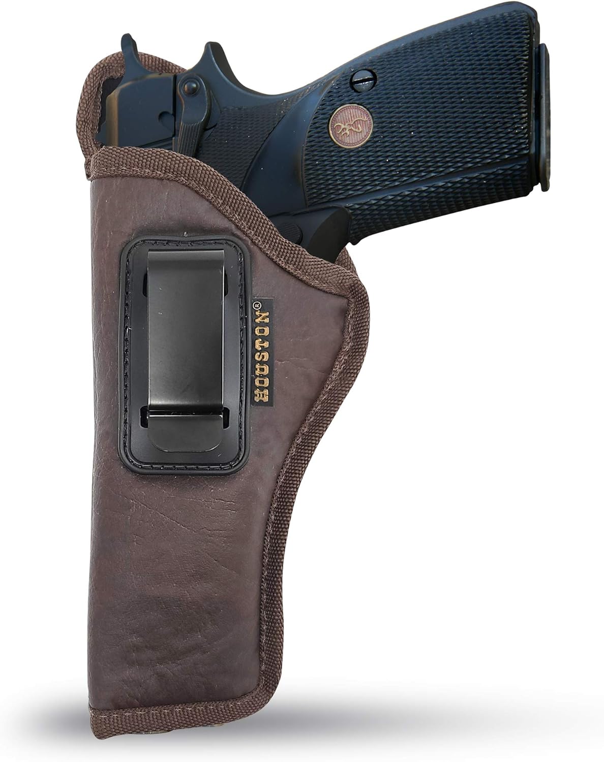 Inside Waistband Gun Holster for Men/Women for 1911 5" Barrel Length, Browning 9 mm, Colt, Kimber, Taurus (Left). Eco Leather Concealed Handgun Holster 9mm. Pistol Holsters by Houston Gun Holsters