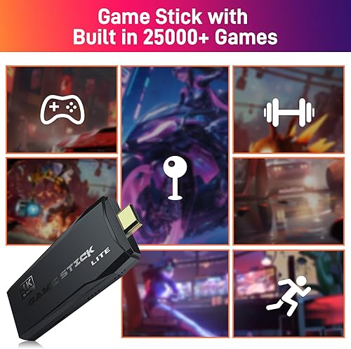 Miniatura 3 de Consola de juegos retro con más de 25000 juegos clásicos integrados, consola de videojuegos Plug and Play para TV, Retro Game Stick compatible con 9