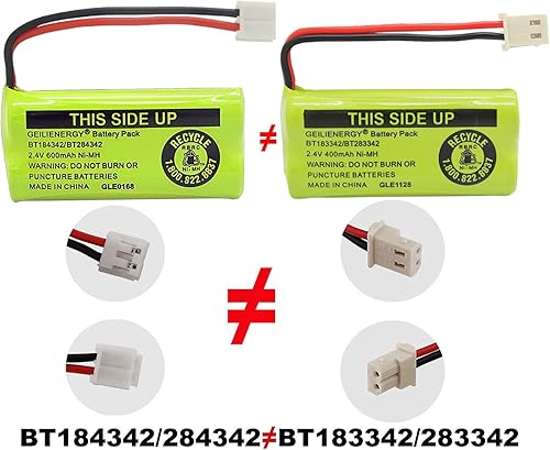 Miniatura 5 de GEILIENERGY Baterías recargables de 2.4 V compatibles con AT&TLucent BT18433 BT184342 BT-18433 BT-184342 BT-28433 BT-284342 BT-1011 BT-6010 BT-8000