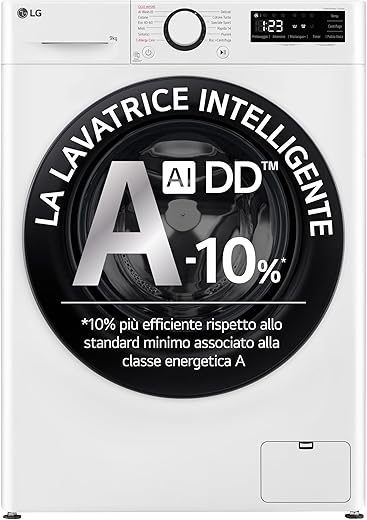 LG AI DD F4R3009NSWB Lavatrice Classe A -10%, 10kg Serie R3, Carica...