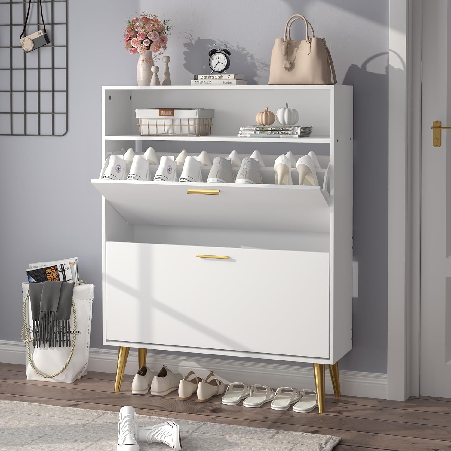 IKEA ニッケビー Amazon.com: JOZZBY Shoe Cabinet for Entryway, White Narrow Shoe