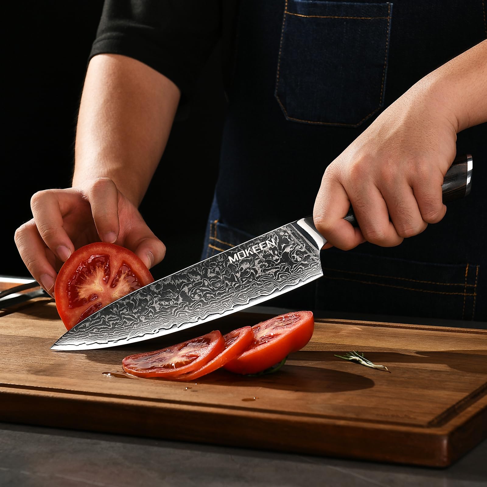 Chef Knife - 67 Layers VG10 Damascus Kitchen Knife 8 Inch Sharp Knife Wood Handle — Amazon image 7