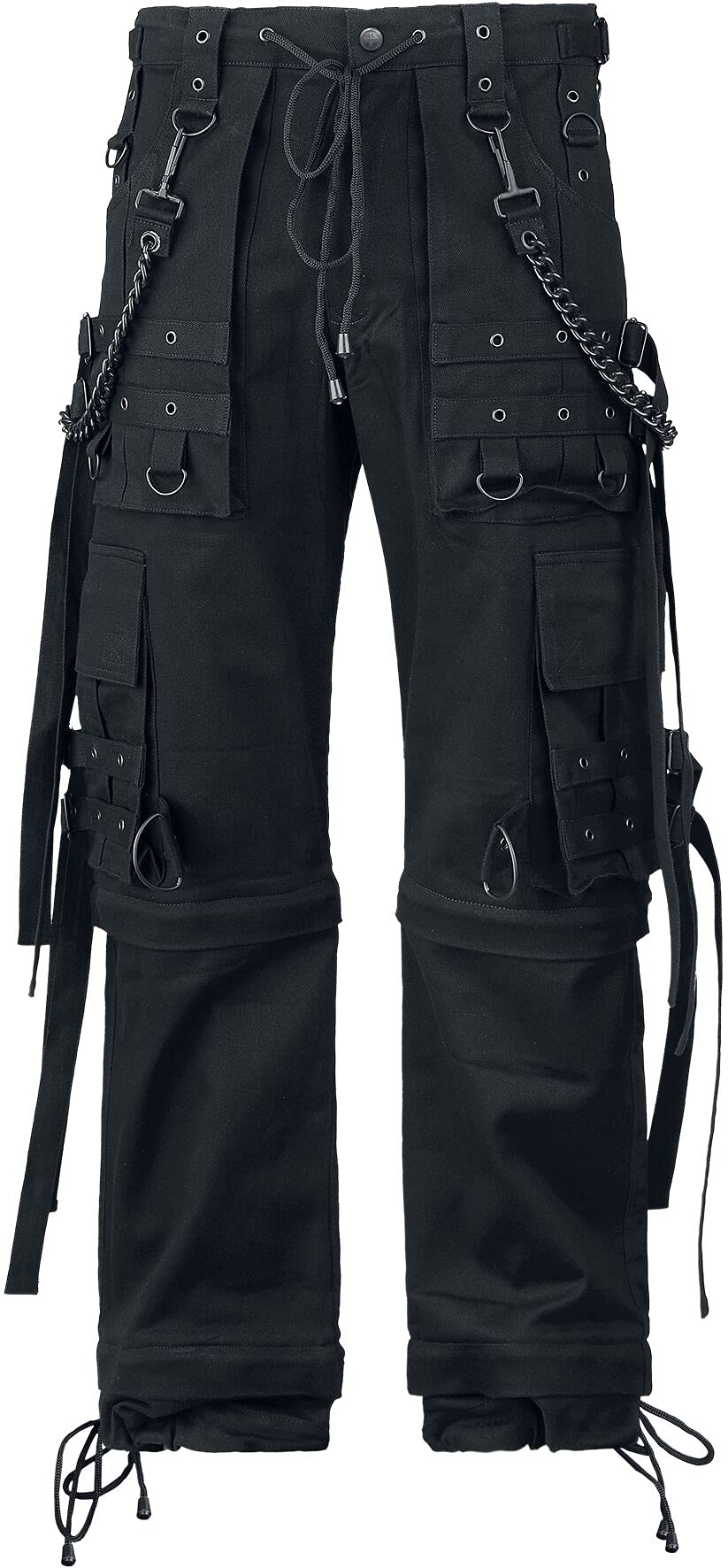 Gothicana by EMP Herren Schwarze Cargohose mit Nieten und Ketten