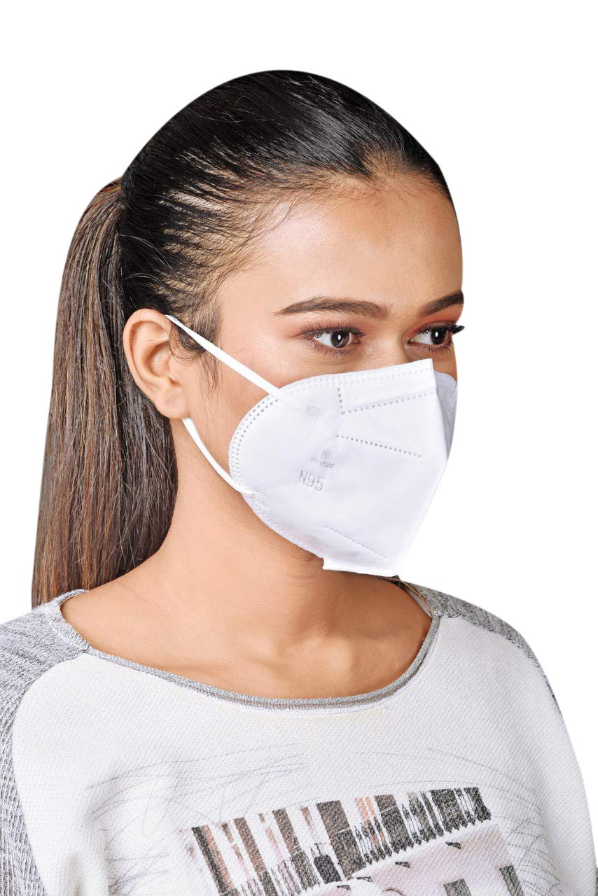 Life Vitals Non-Woven Fabric Reusable N 95 Mask With Ear Loop Style Protective Face Mask with genuine Melt Blown and Hot Air Cotton (White, Without Valve, Pack of 10) for Unisex (B08LB5VLTZ) Amazon Price History, Amazon Price Tracker