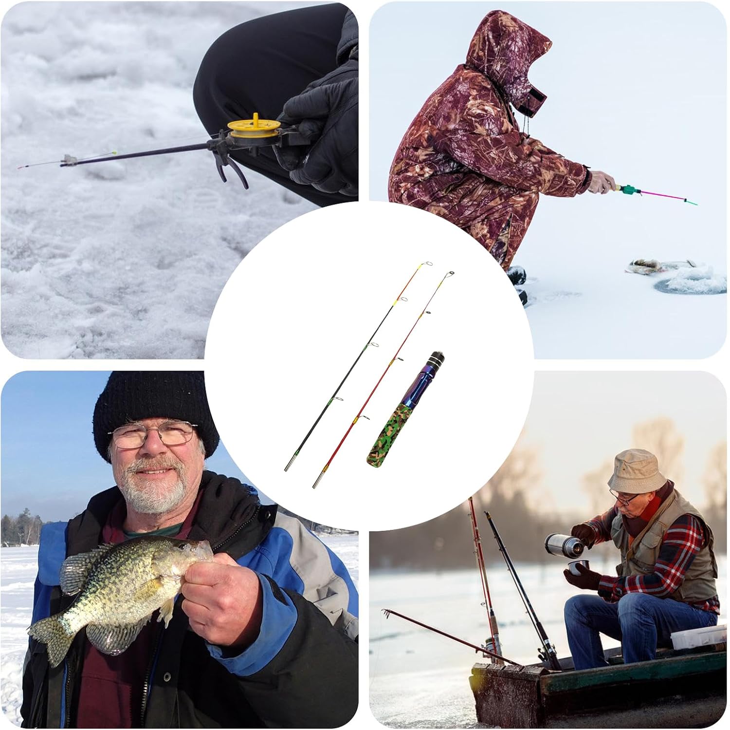 Ice Fishing Pole Ice Casting Pole Tackle Gear | Rods for Men Dad Beginner Adults Husband Saltwater Bass Catfish Trout