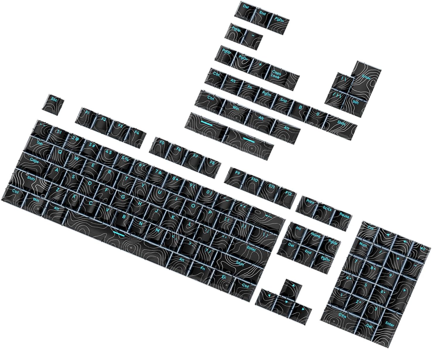 透明ラインオリジナルの高さキーキャップ135Keys染色サブベッドバックライトキーキャップストを介してメカニカルキーボード