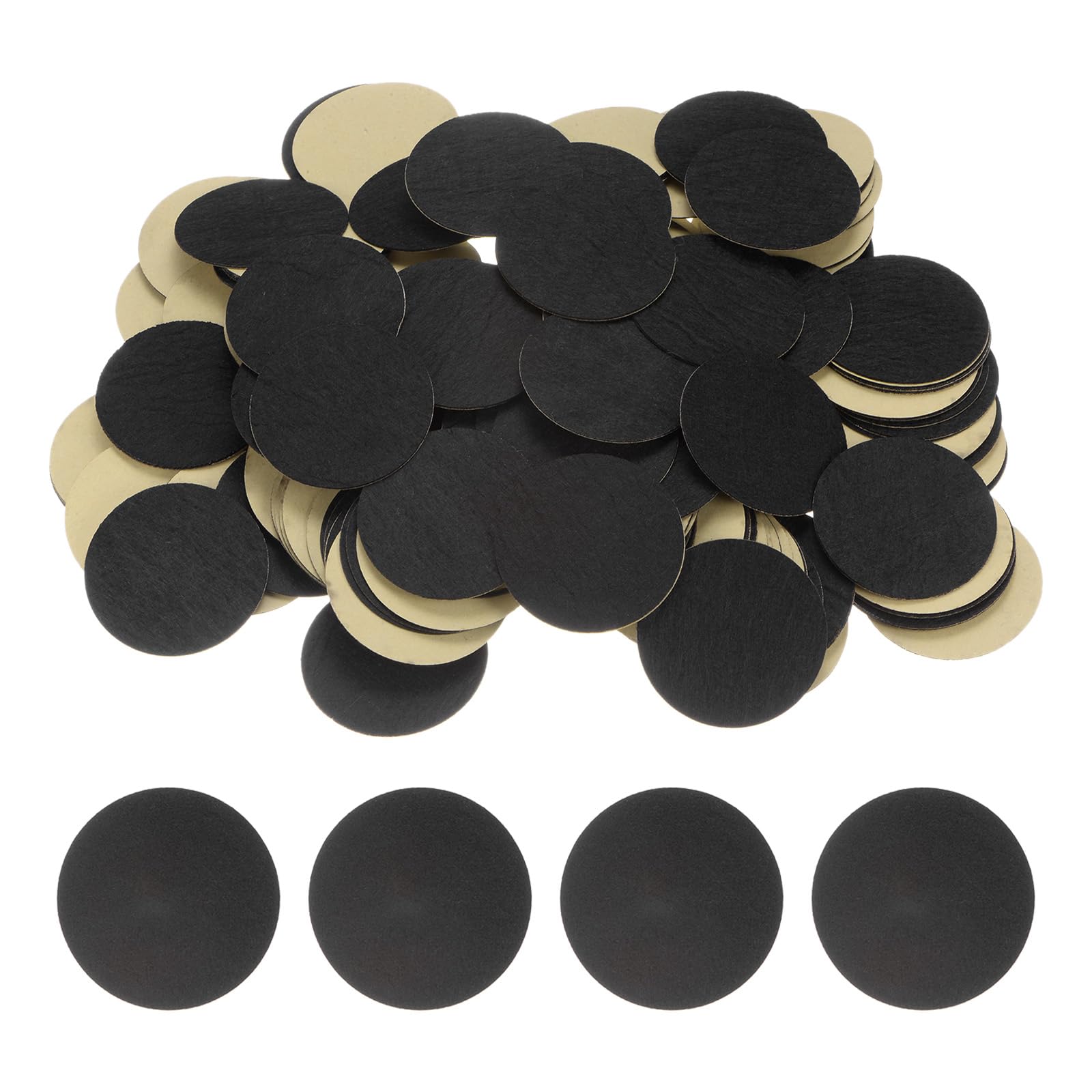HARFINGTON 200pcs Round Adhesive Felt Circles, 55mm 2" Pre Cut Non-Woven Mini Craft Stickers for DIY Sewing Handcraft Cut Projects, Black