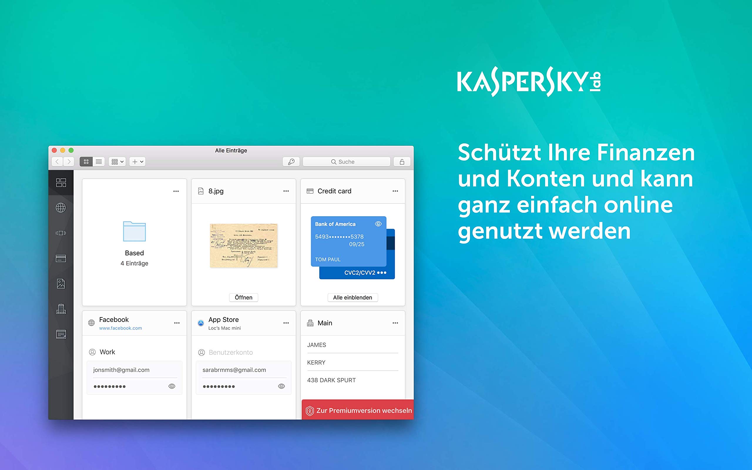 Kaspersky Password Manager | Unbeschränkte Anzahl von Geräten | 1 Benutzerkonto | Jährliches Abo | Windows/Mac/Android/iOS | Aktivierungscode per Email